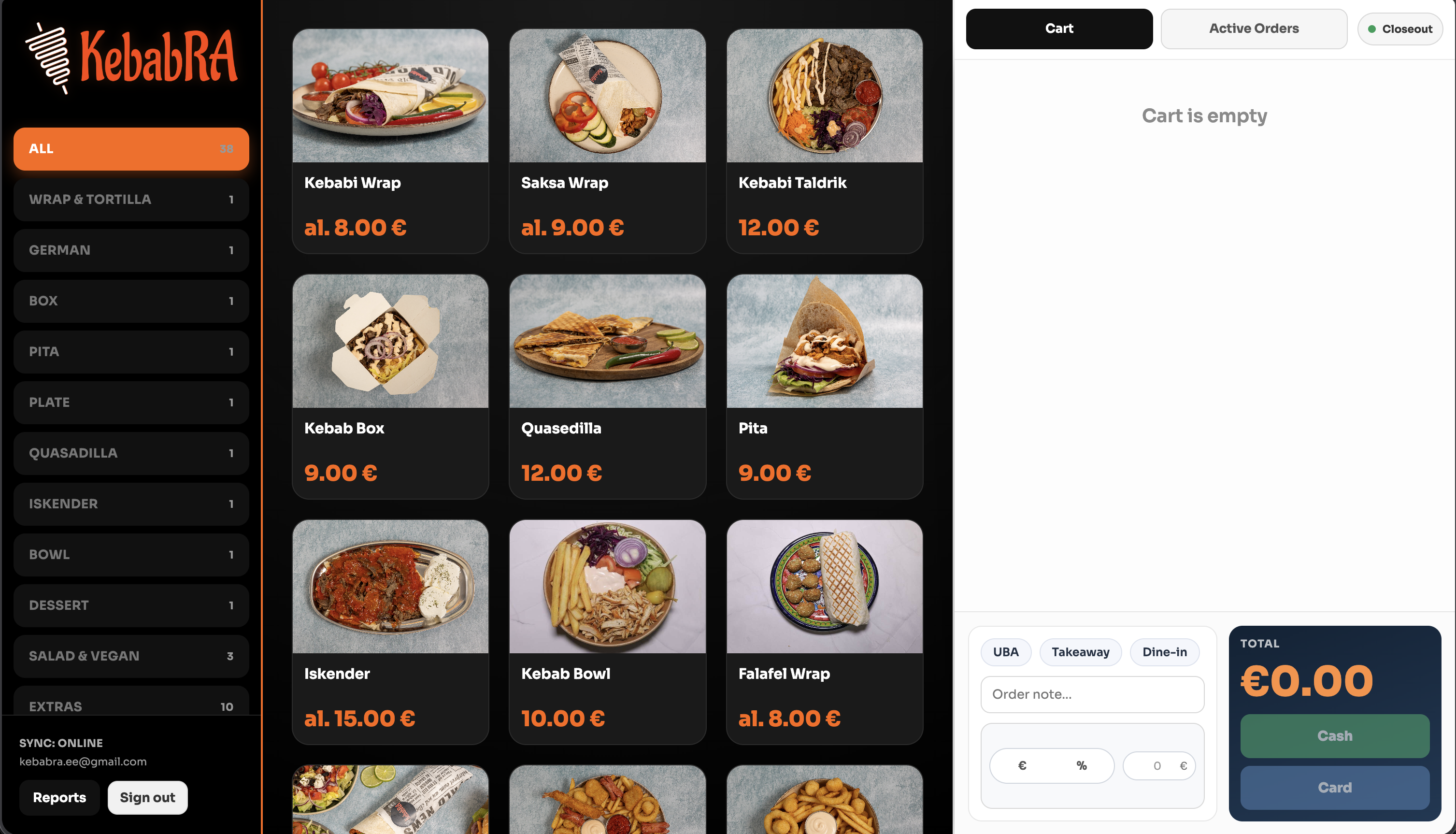 Emral POS - Point of sale interface